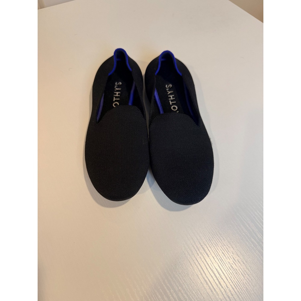 Rothy's The Loafer Black Solid Knit Slip On Flats Shoes Women 9 NWOB